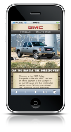 GMC Calgary Stampede promotional site